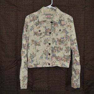 Hot Kiss girls floral print denim jacket